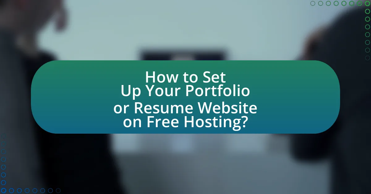How to Set Up Your Portfolio or Resume Website on Free Hosting?