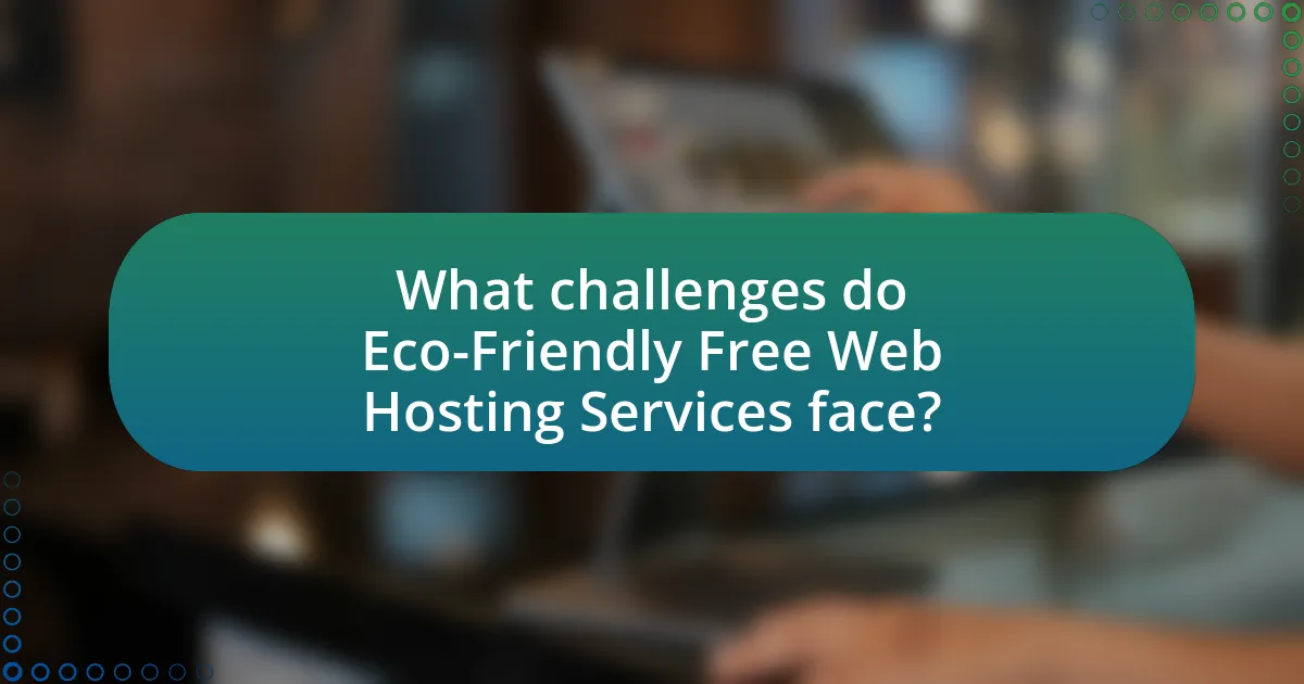 What challenges do Eco-Friendly Free Web Hosting Services face?